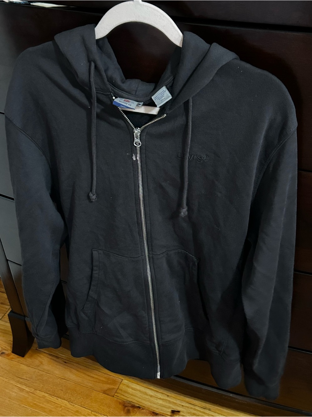 Levi's Men's Black Zip-Up Hooded Sweatshirt